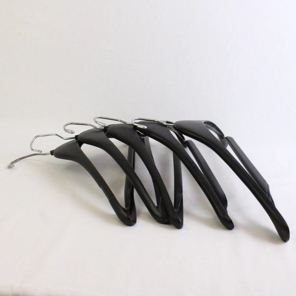 Lot of 5 Black Plastic Suit Hangers Closet Storage