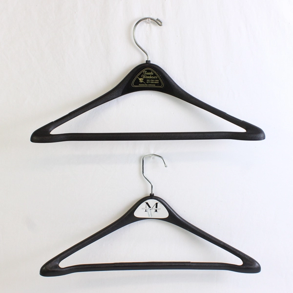 Lot of 5 Black Plastic Suit Hangers Closet Storage