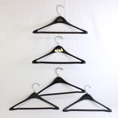 Lot of 5 Black Plastic Suit Hangers Closet Storage Organization