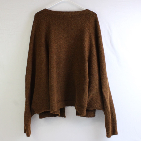 See U Soon Women's S/M Brown Heather Dolman Sleeve Cardigan with Pockets