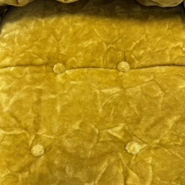 Vintage Children Wooden Rocking Chair Suede Marigold Cushions