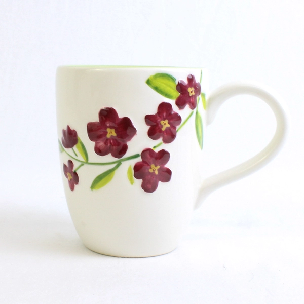 Home Studio Garden Bouquet Burgundy Flowers Ceramic Coffee Mug