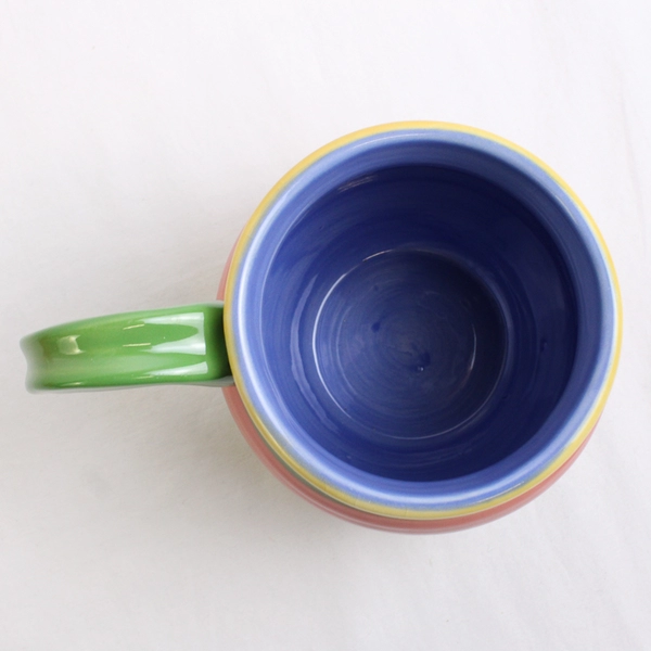 Pacific Rim Santa Fe Hand-Painted Ceramic Mug Blue Interior 