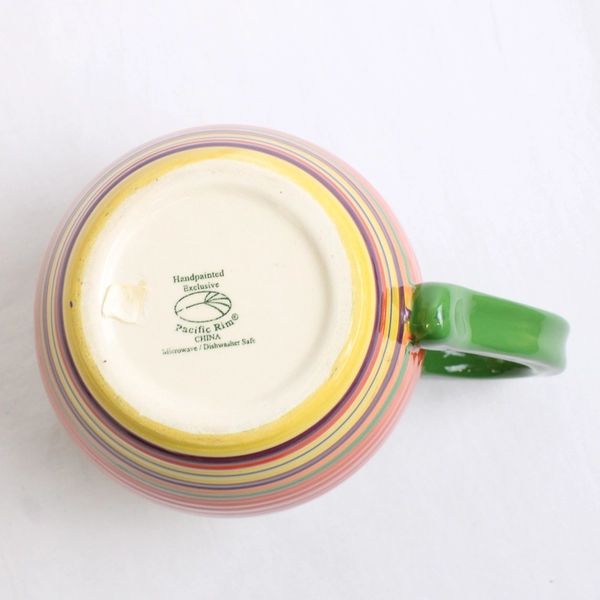 Pacific Rim Santa Fe Hand-Painted Ceramic Mug Blue Interior 