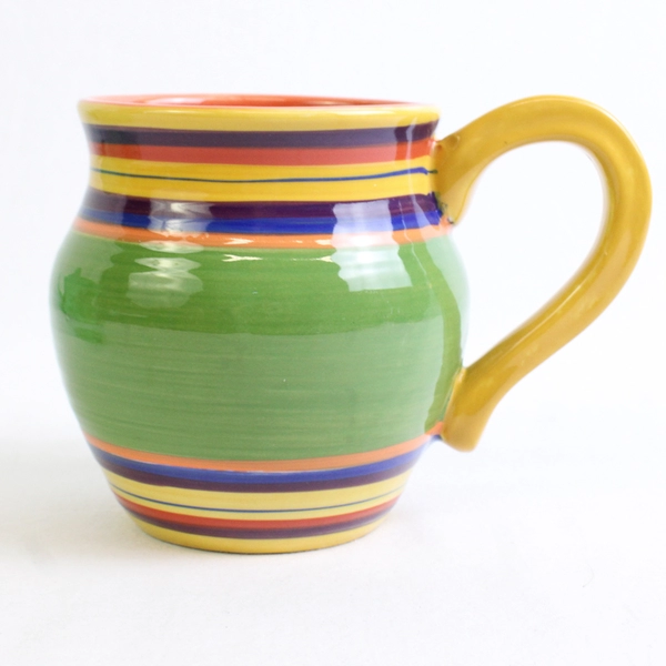 Pacific Rim Santa Fe Hand-Painted Ceramic Mug Orange Interior