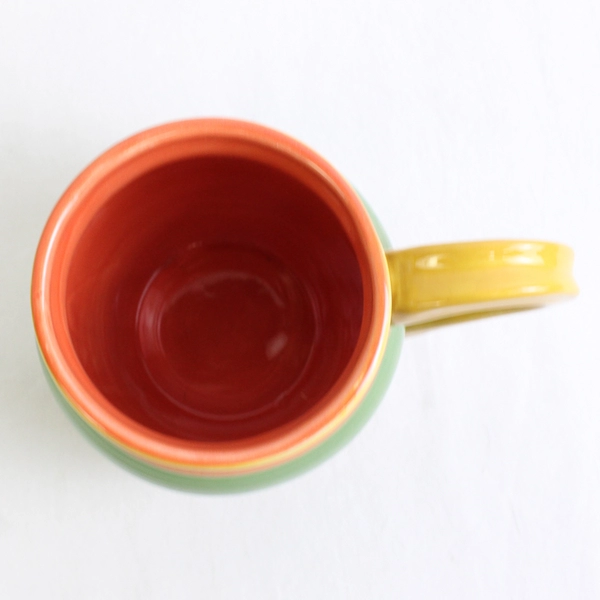 Pacific Rim Santa Fe Hand-Painted Ceramic Mug Orange Interior