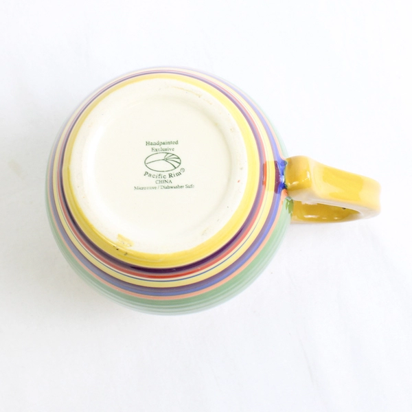 Pacific Rim Santa Fe Hand-Painted Ceramic Mug Orange Interior