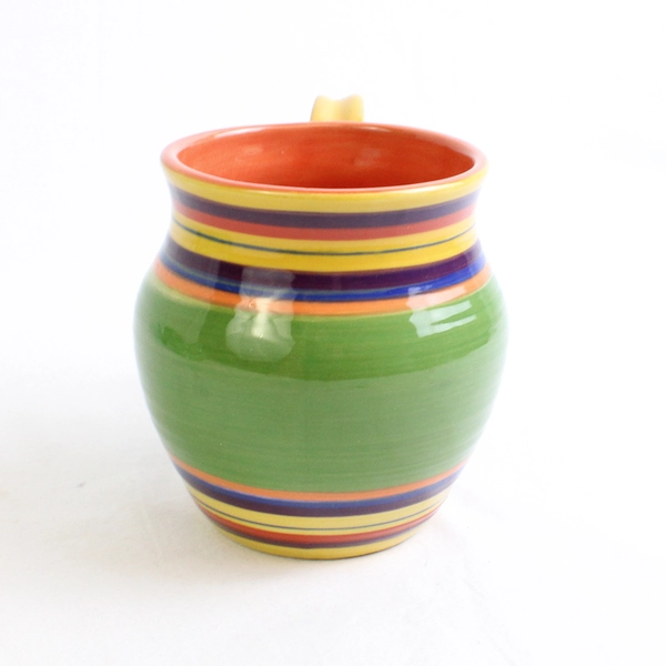 Pacific Rim Santa Fe Hand-Painted Ceramic Mug Orange Interior