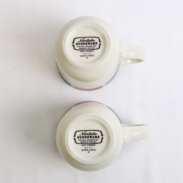 Set of 2 Noritake Stoneware Warm Sands Coffee Mugs