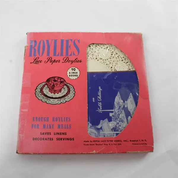 Pack of 90 Roylies Lace Paper Doylies 6" Round Royal Lace Paper Works Vintage