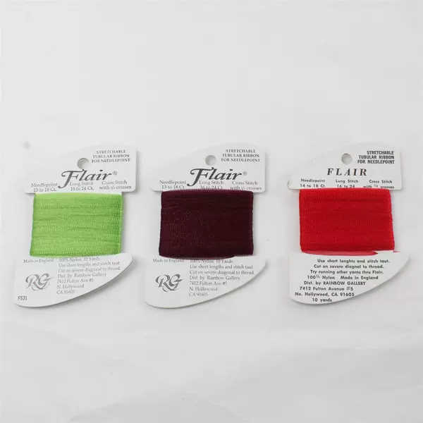 Lot 9 Cards Flair Stretchable Tubular Ribbon Assorted Colors New 