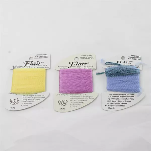 Lot 9 Cards Flair Stretchable Tubular Ribbon Assorted Colors New 