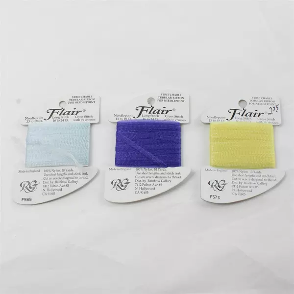 Lot 9 Cards Flair Stretchable Tubular Ribbon Assorted Colors New 