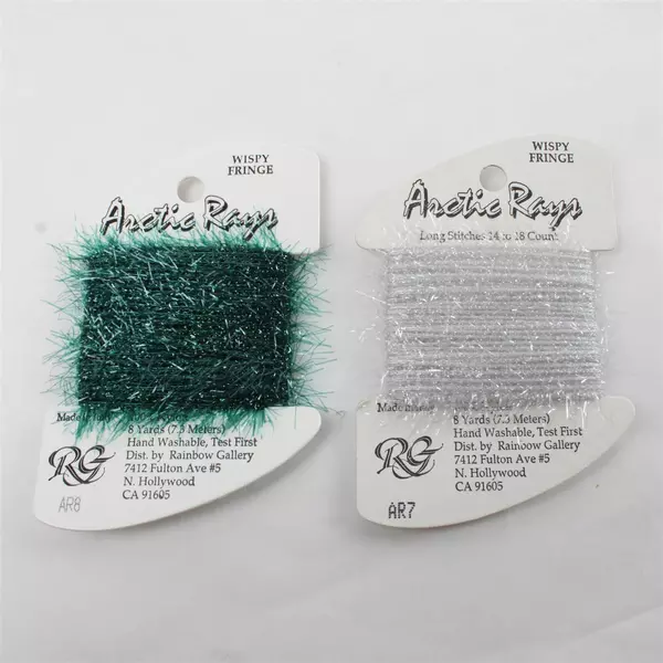 Lot of 2  Rainbow Gallery Arctic Rays Wispy Fringe Fiber Thread, New 