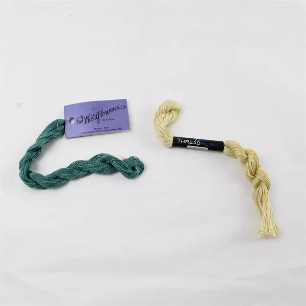 Lot of 2 Cotton Braids Evergreen 36 Yards and Cream 20 Yards New