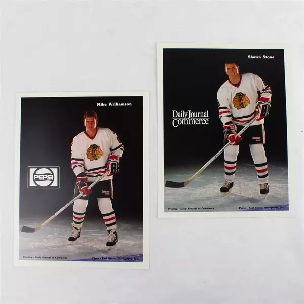 Lot of 2 Portland Winterhawks 8x10 Photos Mike Williamson & Shawn Stone