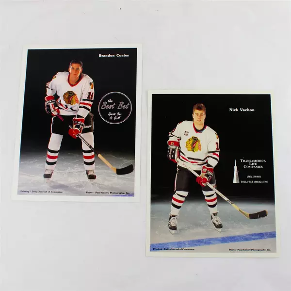 Lot of 2 Portland Winterhawks 8x10 Photos Brandon Coates Nick Vachon
