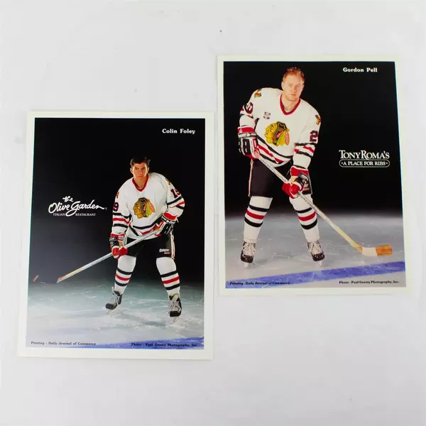 Lot of 2 Portland Winterhawks 8x10 Photos Colin Foley & Gordon Pell