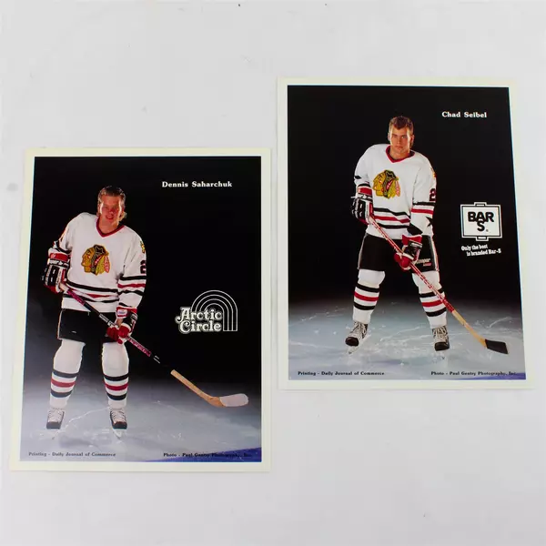 Lot of 2 Portland Winterhawks 8x10 Photos Dennis Saharchuk Chad Seibel