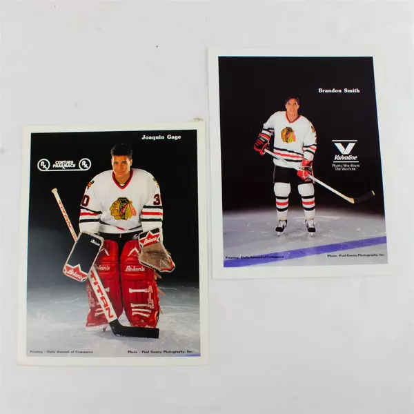 Lot of 2 Portland Winterhawks 8x10 Photos Joaquin Gage & Brandon Smith