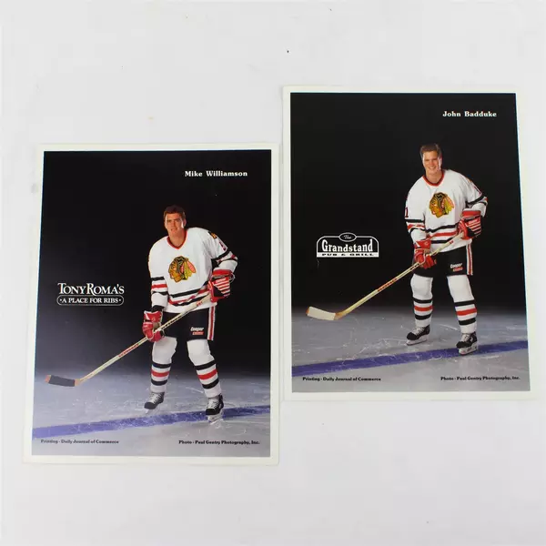 Lot of 2 Portland Winterhawks 8x10 Photos Mike Williamson John Badduke