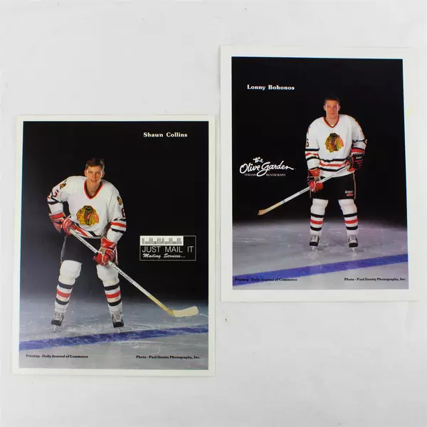 Lot of 2 Portland Winterhawks 8x10 Photos Shawn Collins Lonny Bohonos