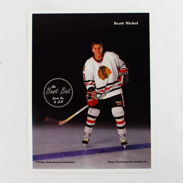 Lot of 2 Portland Winterhawks 8x10 Photos Colin Foley Scott Nichol