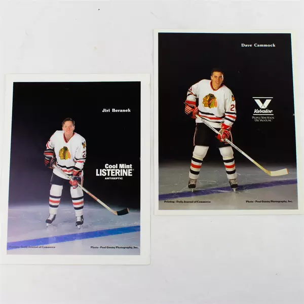 Lot of 2 Portland Winterhawks 8x10 Photos Jiri Beranek & Dave Cammock