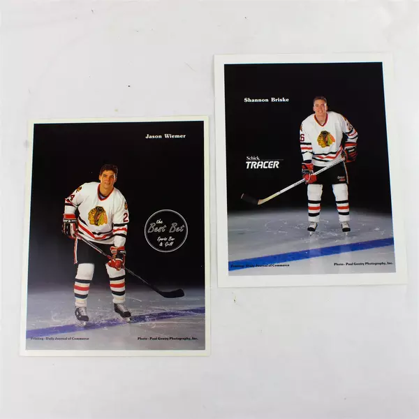 Lot of 2 Portland Winterhawks 8x10 Photos Jason Wiemer Shannon Briske