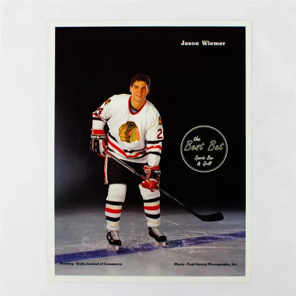 Lot of 2 Portland Winterhawks 8x10 Photos Jason Wiemer Shannon Briske