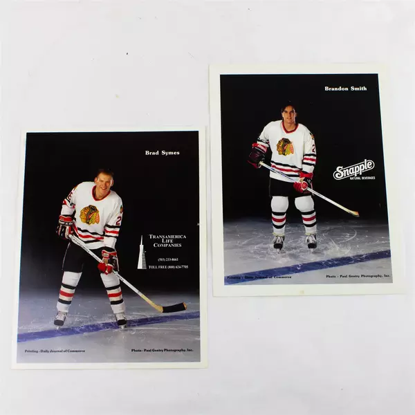 Lot of 2 Portland Winterhawks 8x10 Photos Brad Symes Brandon Smith Collectible