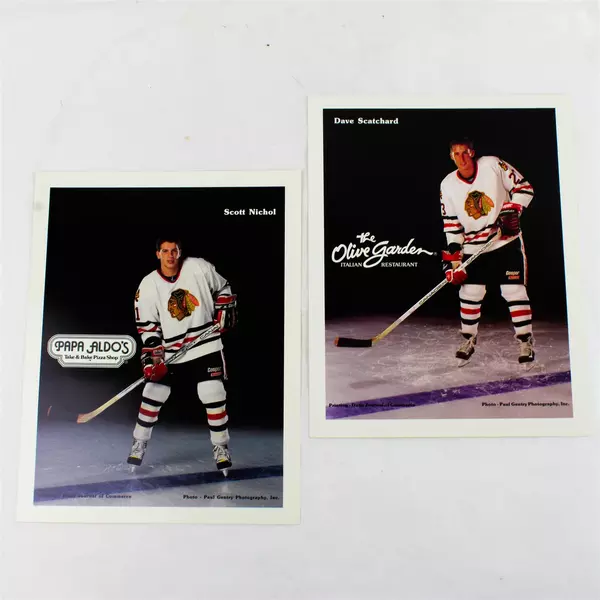 Lot of 2 Portland Winterhawks 8x10 Photos Scott Nichol Dave Scatchard