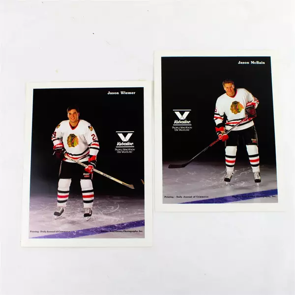 Lot of 2 Portland Winterhawks 8x10 Photos Jason Wiemer Jason McBain
