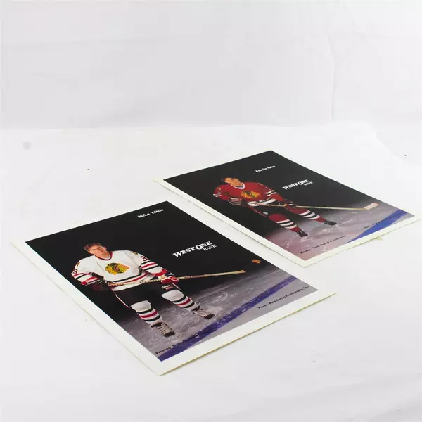 Lot of 2 Portland Winterhawks 8x10 Photos Mike Little Justin Guy