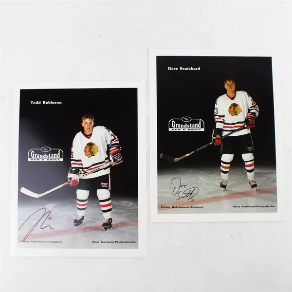 Lot of 2 Portland Winterhawks 8x10 Photos Todd Robinson Dave Scatchard