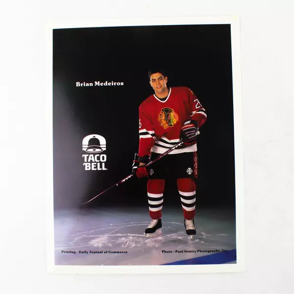 Lot of 2 Portland Winterhawks 8x10 Photos Paul Herron & Brian Medeiros
