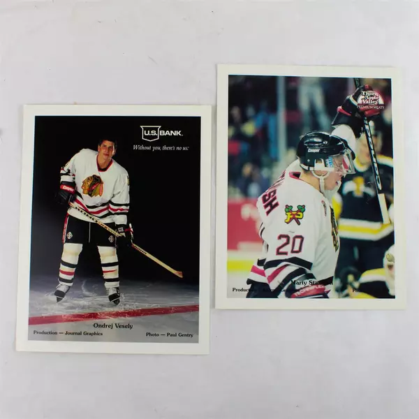 Lot of 2 Portland Winterhawks 8x10 Photos Ondrej Vesely Marty Standish
