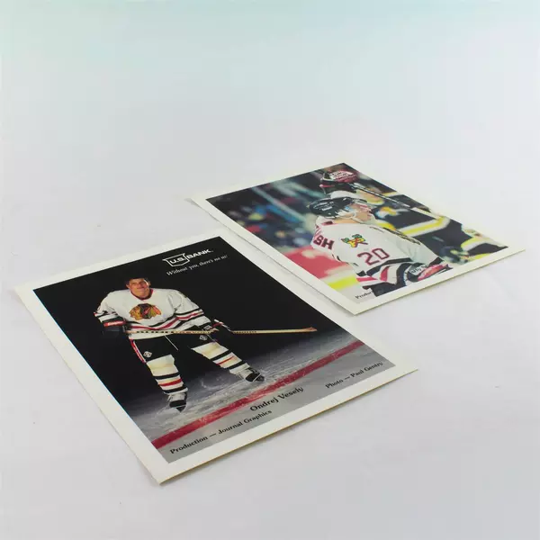 Lot of 2 Portland Winterhawks 8x10 Photos Ondrej Vesely Marty Standish