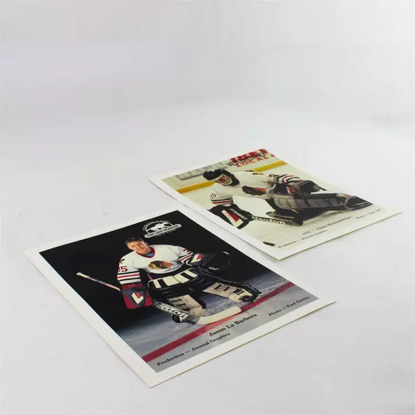 Lot of 2 Portland Winterhawks 8x10 Photos Jason LaBarbera Chris Wickenheiser