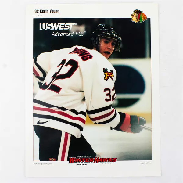 Lot of 2 Portland Winterhawks 8x10 Photos Kevin Young & Corey Jones