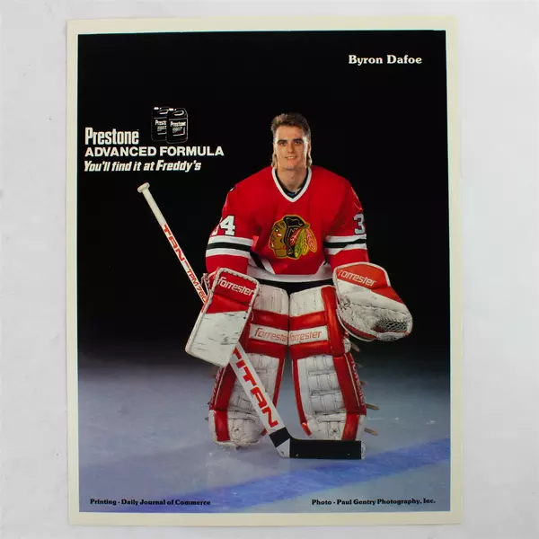 Lot of 2 Portland Winterhawks 8x10 Photos Brandon Smith Byron Dafoe