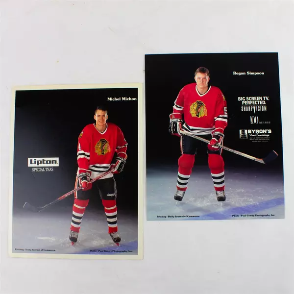 Lot of 2 Portland Winterhawks 8x10 Photos Michel Michon Regan Simpson