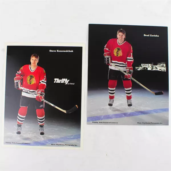 Lot of 2 Portland Winterhawks 8x10 Photos Steve Konowalchuk Brad Zavisha