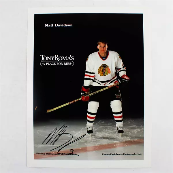 Lot of 2 Portland Winterhawks 8x10 Photos Signed Layne Roland Matt Davidson