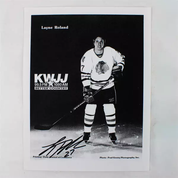 Lot of 2 Portland Winterhawks 8x10 Photos Signed Layne Roland Matt Davidson