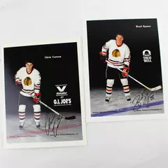 Lot of 2 Portland Winterhawks 8x10 Photos Signed Brad Symes Chris Carson