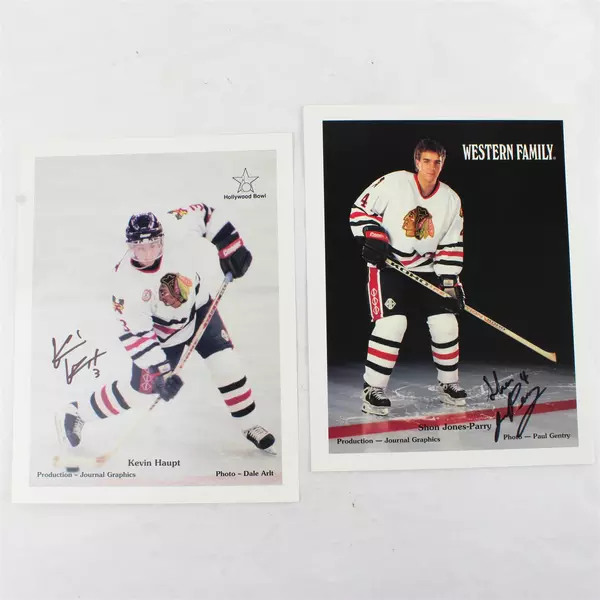Lot of 2 Portland Winterhawks 8x10 Signed Photos Kevin Haupt & Shon Jones-Parry
