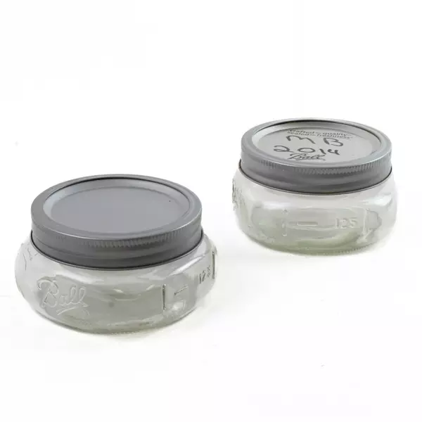 Set of 2 Ball Mason Jars with SureTight Lids Small 2.25" x 3.5"