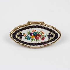 Stratton Gold Lipview Lipstick Case Holder Floral Mirror