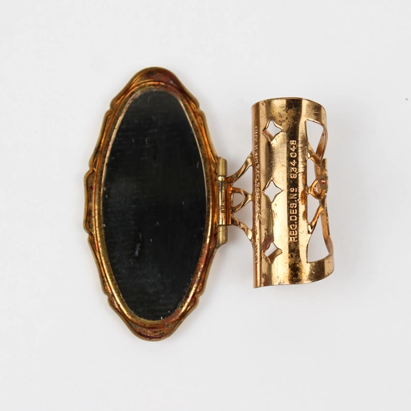 Stratton Gold Lipview Lipstick Case Holder Floral Mirror